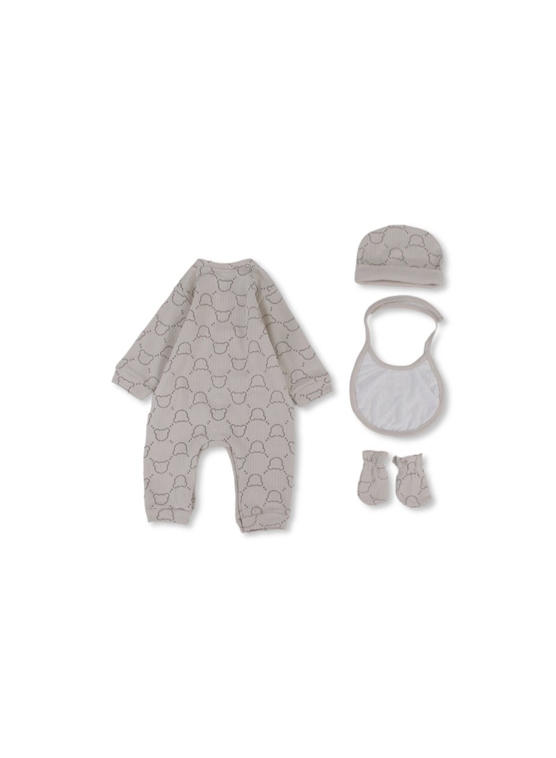 Junior Baby Boys Cotton Gift Clothes Box – Beige - Image 2